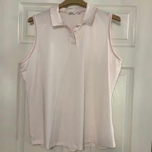 Lady Hagen Pink & White patterned XXL sleeveless Golf Shirt